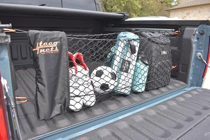 TacoNets Envelope Cargo Net for Ford Maverick - Fits 2022-Current - Upgraded 5mm Bungee - Integrated Storage Bag - Heavy Duty Carabiners - Designed in USA