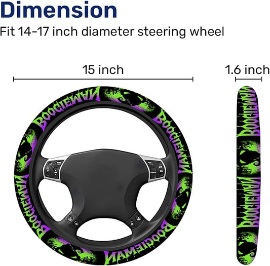 GENANY Spooky Sack Steering Wheel Cover, Non Slip Polyester Car Wheel Protector for Car SUV Truck, Universal 15 Inch
