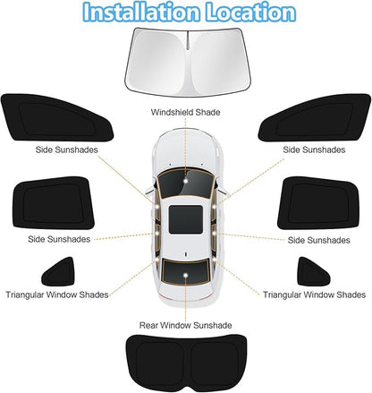 KUST Car Window Shades for Nissan Murano 2015-2020 2021 2022 2023 2024 Windshield Sun Shade Side Window Cover UV Block Privacy Protection Accessories for Camping Blackout Rear Back Full Set 8PCS