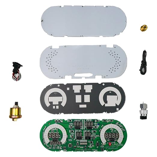 Intellitronix 1962-1965 Chevy Nova LED Digital Gauge Panel, Teal | Direct Fit Dash Replacement Cluster, Speedometer, Tachometer, Fuel, Oil, Temp & Volts, DP8001, Bezel Not Included