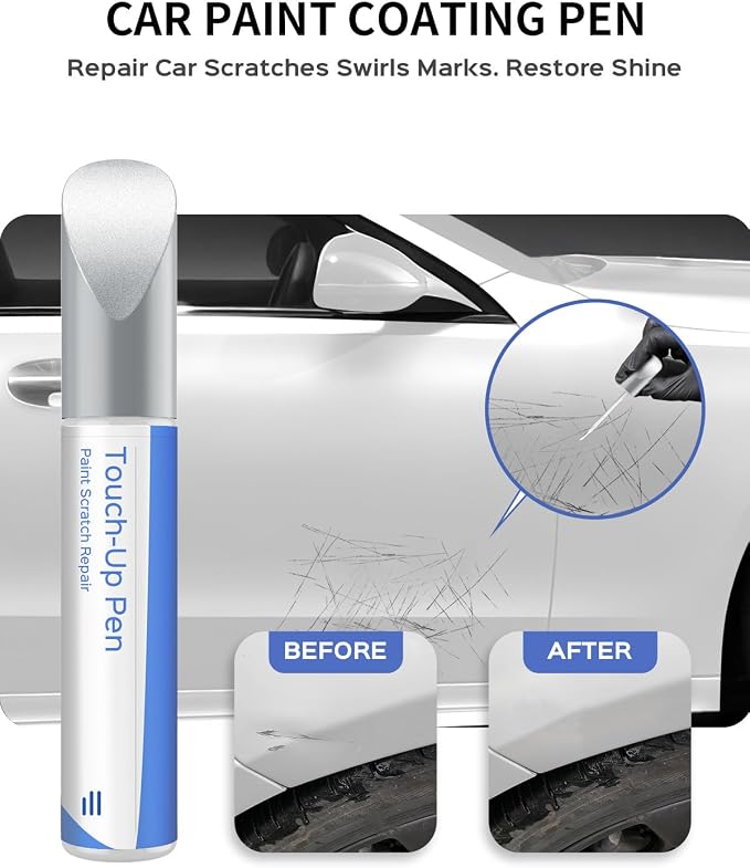 650/9650 Calcite/Cirrus White Touch Up Paint Compatible with Mercedes-Benz Exact Match–Chips and Nicks Touch Up