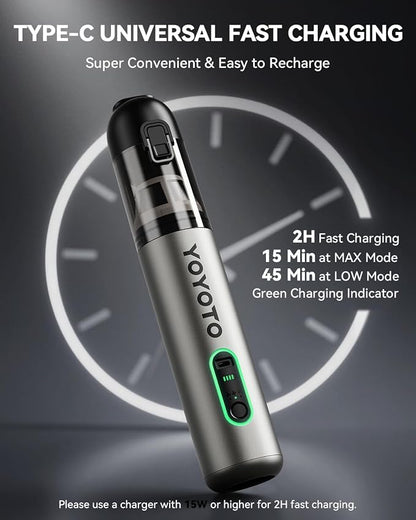 Car Vacuum, Handheld Vacuum Cordless with 21000Pa Powerful Suction & 3 Modes, 4-in-1 Portable Hand Held Mini Vacuum Cleaner Rechargeable, Ultra Light for Car Home Office (Silver)