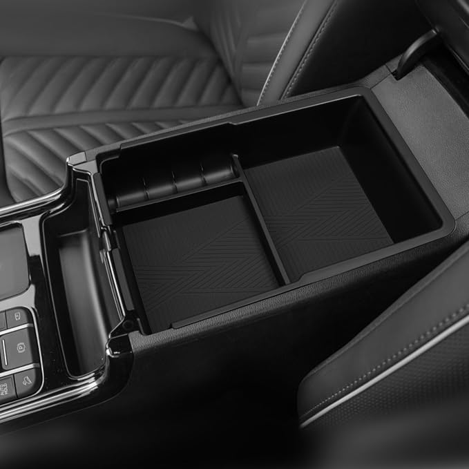 smabee Center Console Organizer Compatible with Kia Sorento 2021-2025 2026 Armrest Storage Box ABS Storage Tray Interior Car Accessories Black