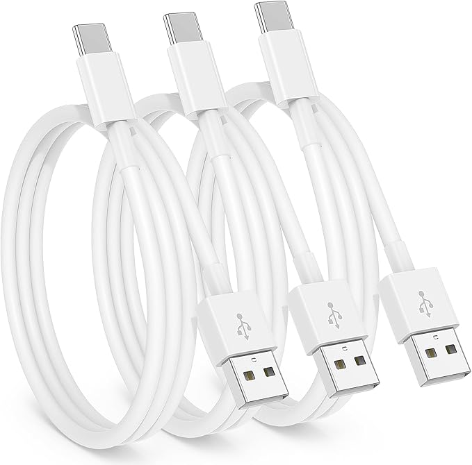 3 Pack Car Carplay Cable for iPhone 16 15 Pro Max 15 Plus,3FT USB to USB C Cable for Car Charger Adapter, Carplay USB C Cord Accessories Charging for iPad 10th Gen/iPad Pro Air 5th-White