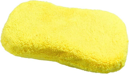 Car Wash Sponge, Large Microfiber Applicator Pad Non-Scratch Detailing Foam, Extra Absorbent Cleaning Sponge Universal Washing Supplies for Cars Trucks Motorcycles (Yellow)