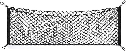 Car Rear Cargo Net, Universal Adjustable Elastic Trunk Cargo Storage Organizer Net Compatible for SUV, Jeep, Truck, Storage Nylon Mesh Double-Layer with Hooks (35.4 x 15.7 Inch)