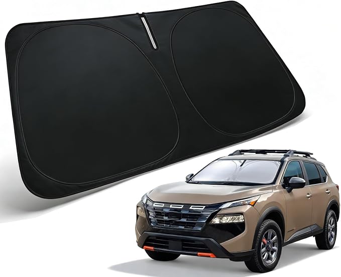Windshield Sun Shade for Nissan Rogue 2021-2024 2025 2026 Accessories(Not for Rogue Sport), Car Front Window Sun Visor Protector & Heat Shield | 240T Sunshade Protection Blocks UV Rays