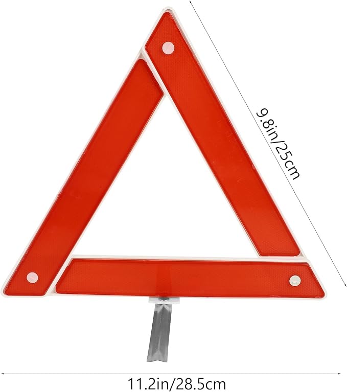 PRETYZOOM 2pcs Car Warning Triangle Signs Reflective Auto Safety Triangles with Folding Design for Roadside Emergency and Vehicle Breakdown Safety