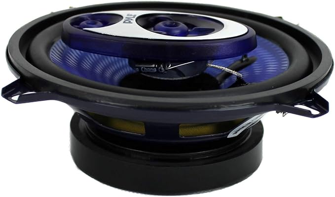 Pyle 5.25” Car Sound Speaker (Pair) - Upgraded Blue Poly Injection Cone 3-Way 200 Watt Peak w/Non-fatiguing Butyl Rubber Surround 100-20Khz Frequency Response 4 Ohm & 1" ASV Voice Coil