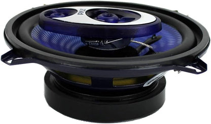 Pyle 5.25” Car Sound Speaker (Pair) - Upgraded Blue Poly Injection Cone 3-Way 200 Watt Peak w/Non-fatiguing Butyl Rubber Surround 100-20Khz Frequency Response 4 Ohm & 1" ASV Voice Coil