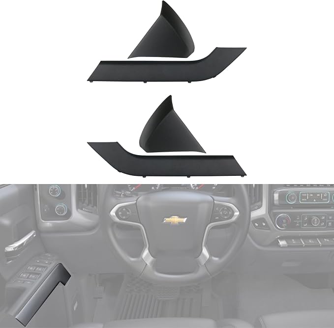 4PCS Door Armrest Cover Trim Kit Front&Rear Left Right Side Door Panel Arm Rest Bezel Set Black Compatible with 2014-2020 Chevy Silverado GMC Sierra Double Cab