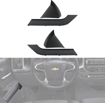 4PCS Door Armrest Cover Trim Kit Front&Rear Left Right Side Door Panel Arm Rest Bezel Set Black Compatible with 2014-2020 Chevy Silverado GMC Sierra Double Cab