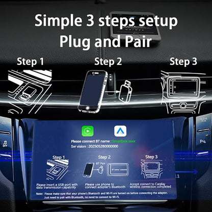Wireless CarPlay & Android Auto Adapter for Genesis GV80 2021-2025,Ultra Mini Dongle Converts Easy Setup Plug and Play,Gold
