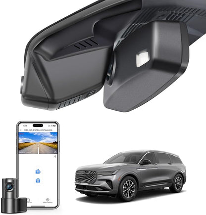 Mangoal Front 4K & Rear 1080p Dash Cam fit for Ford Lincoln Nautilus Gen2 CDX707 2024 2025 2026, UHD 2160P Video, WiFi, App, 128GB Card