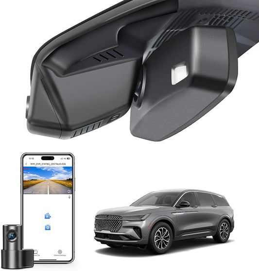 Mangoal Front 4K & Rear 1080p Dash Cam fit for Ford Lincoln Nautilus Gen2 CDX707 2024 2025 2026, UHD 2160P Video, WiFi, App, 128GB Card