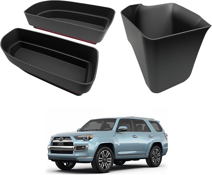 Trunk Organizer Fits for 2010-2024 Toyota 4Runner 5-Seat 2nd Row Trunk Storage Box No-Drill Compatible with 4Runner Accessories (Hetero+Pair, 3PCS)