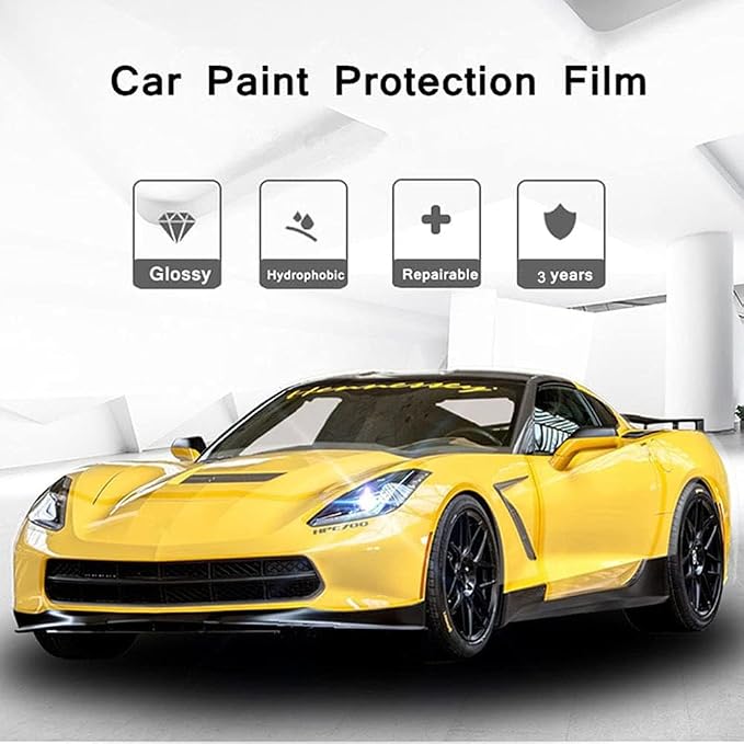 TPU Clear Car Paint Protection Film Anti-Scratch Automotive Vinyl Wraps Heat Self Healing Glossy Wrap Vinyl, 12" x 60"