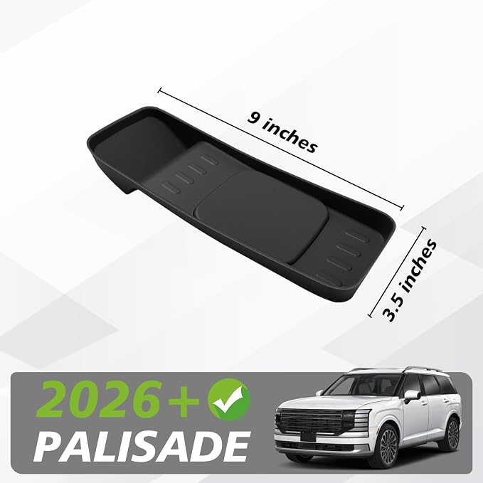 Muslogy Center Console Inserts Compatible with 2026 Hyundai Palisade Accessories Center Console Wireless Charger Protective Mat Liner Anti-Slip Silicone Phone Charge Area Charging Protection