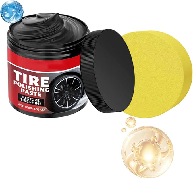 Auto Wheel Polishing Paste, Car Tire Shine Cleaner, Professional Detailing Product for Trucks Sedans Suvs Rvs Collectors Dealers Shops Riders Shows Fleet Managers Weekend Maintenance
