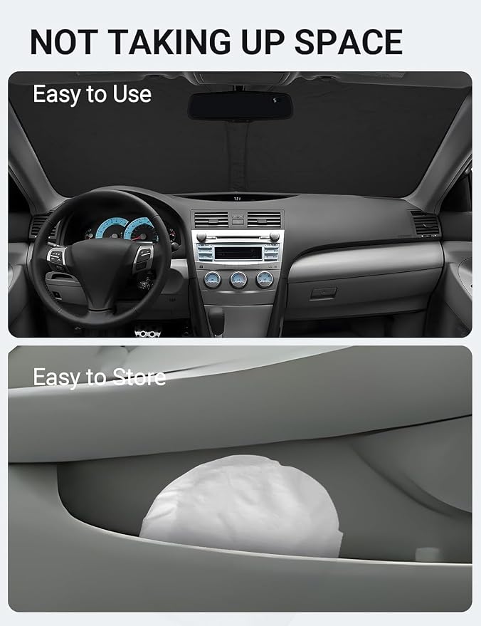 Proadsy 2026 Upgrade Front Windshield Sun Shade Foldable Sunshade Protector Custom Fit 2007-2011 Camry Accessories