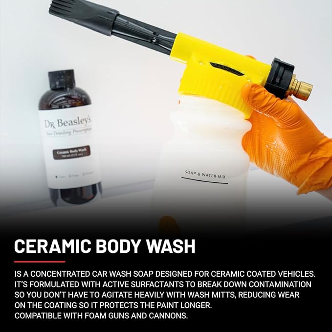 Dr. Beasley's Ceramic Body Wash 1 Gallon - Elite Car Care for Ceramic Coated Vehicles, Breaks Down Contaminants, Ultra Concentrated, Enhances Gloss & Reflectivity