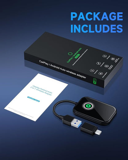 Smarter CarPlay Pro – 2-in-1 Wireless CarPlay & Android Auto Adapter, WiFi 6 & BT 5.4, Zero Latency Real-time Transmission, 5s Auto-Reconnect, Plug & Play, 98% Cars Compatible (2015+)