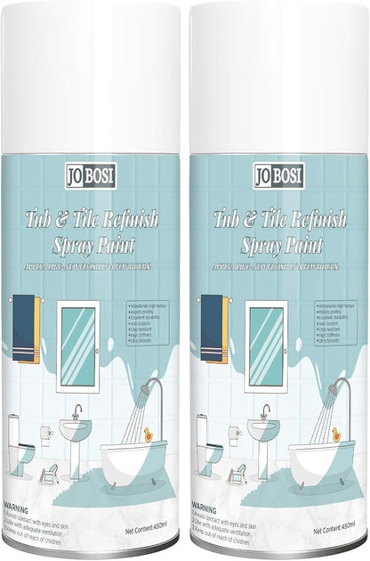 White Ceramic Tub Spray Paint （16 FL Oz *2 pack）- High-performance aerosol spray gun kit, Household appliances, refrigerator, ceramics, bathtubs, vases, bathroom floors, etc., furniture wood color change and more DIY coatings - Quick drying and smooth ...
