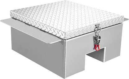 VEVOR Truck Bed Tool Box, Heavy Duty Aluminum Tool Box with Diamond Plate, Storage Toolbox Chest Organizer Supports up to 220 lbs, Ideal for Pickup, Truck Bed, RV, Trailer, 30.3 x 24 x 12.2 in, Silver