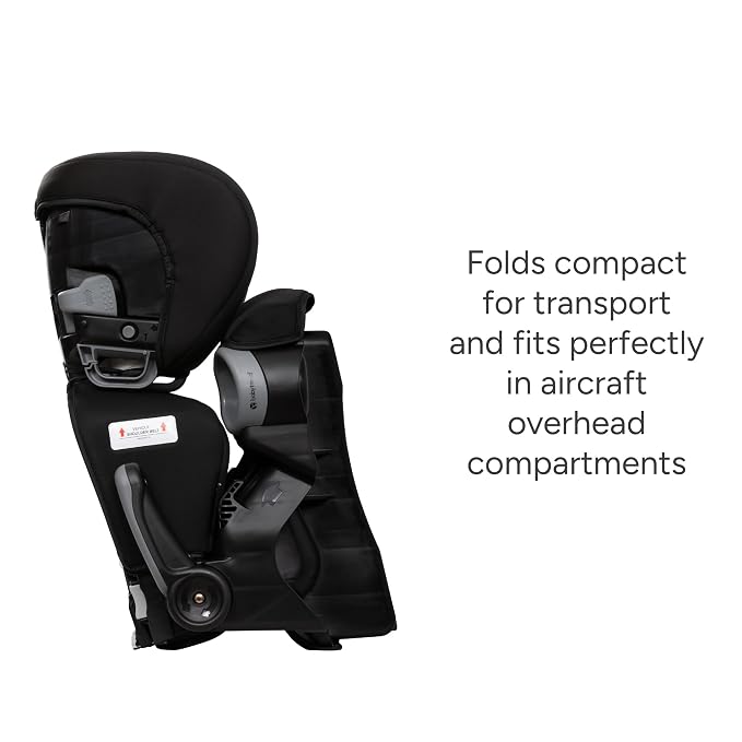 Baby Trend Protect 2-in-1 Folding Booster Seat, Midnight Black – Fold-Flat Travel-Ready Design, Lightweight Build, Belt-Positioning Comfort