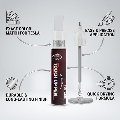 Touch Up Paint Pen for Tesla Model 3/Y/S/X (Ultra Red(PR01))–Exact Color Match Car Paint Scratch Repair, 2-in-1 Brush & Pen, DIY Chip & Scratch Fix,Automotive Scratch Repair Pen