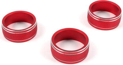 HIGH FLYING for Subaru WRX STI 2015-2021/Forester 2014-2018/XV Crosstrek 2013-2017 Car Center Console A/C Air Control Switch Ring Trim Aluminum Alloy Red 3pcs