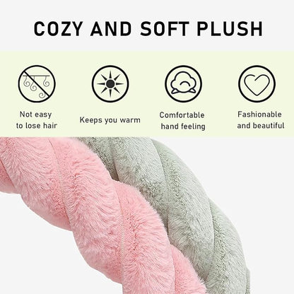 KVAEY Fluffy Car Steering Wheel Cover, 15 Inches Anti-Slip Round Fuzzy Winter Steering Wheel Protector, Soft Warm Plush Steering Wheel Cover for Women Girls, Car Accessories (Purple, Round)