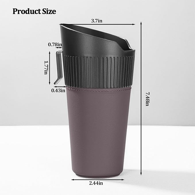 Car Trash Can, Mini Leakproof Vehicle Cup Holder Garbage Container Bin, Portable Automotive Interior Door Trash Storage Organizer Accessories, Universal for Sedan Truck SUV (Brown)