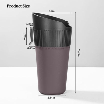 Car Trash Can, Mini Leakproof Vehicle Cup Holder Garbage Container Bin, Portable Automotive Interior Door Trash Storage Organizer Accessories, Universal for Sedan Truck SUV (Brown)