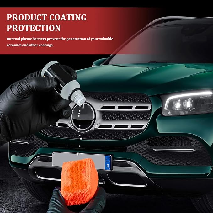 3PCS Premium Microfiber Applicator, Car Wash Sponge, Car Detailing Sponge Applicator, Universal Ceramic Coating Applicator Sponge Car Accessories for Car Paint, Metal, Plastic Trim, Glass