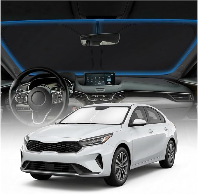 for KIA K4 Sun Shade Windshield Cover - Custom Fit K4 Accessories 2025 2026 Sunshade Foldable UV Protection & Heat Shield Sun Visor Accessories