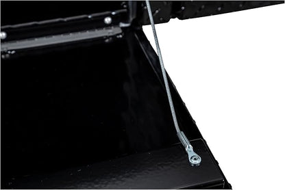 Buyers Products 1721561 Black Aluminum Diamond Tread Topsider Truck Box With Drop Door, 96x13x16 Inch, Weather Resistant, Locking Compression Latch, No Drill Install, Made in USA