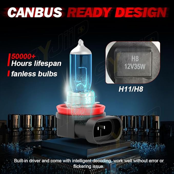 Upgraded Halogen Headlight Bulbs for Toyota Tundra 2014 2015 2016 2017 2018 2019 2020 2021, High and Low Beams + Fog Lights Headlamp Combo, 300% Brightness, 6000K White Bright, Plug n Play, 4 PCS