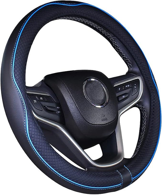 Mayco Bell 2019 New Microfiber Leather Car Extra Large Steering Wheel Cover for Big Trucks (18.3-18.7'', Light Blue)