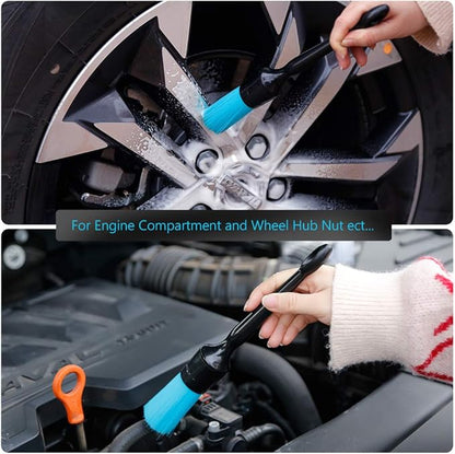 AntBooBoo 3 Pack Ultra-Soft Detailing Brush Set, Comfortable Grip and Scratch-Free Cleaning for Exterior, Interior Panels, Emblems, Badges, Gauge Cluster, Infotainment Screen