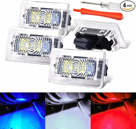 Prutomr Upgrade Replacement LED bulb Kit for Tesla Model 3 X S Y Interior Ambient Accessories Fit Footwell Trunk Frunk Door Puddle Glovebox Lights Brighten Up Easy DIY Install (Red)