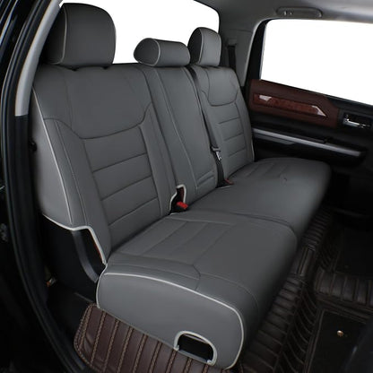 EKR Custom Fit Tacoma Car Seat Covers for Toyota Tacoma 2016 2017 2018 2019 2020 2021 2022 2023 Access Cab -Full Set,Faux Leather(Gray)