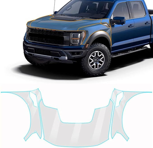 for Ford F-150 2022-2026 TPU PPF Paint Protective Film Custom Fit Clear Coating Paint Protection Film, Scratch Resistant & Self Healing Armor Shield Guard Finishing Accessories for Car Hood