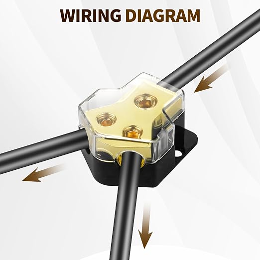 2 Way Power Distribution Block, 12v Distribution Block 0/2/4 Specification Input 4/8/10 Specification Output Amplifier Ground Distributor, Suitable for Power Distribution Block Car Audio