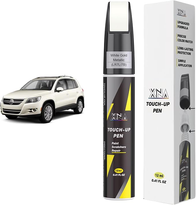 XNA White Gold Metallic(LR7L/7B) for Volkswagen Touch Up Paint, Car Scratch Remover for Nicks and Chips Repair, 2-In-1 Quick & Easy Fix Car Scratch Repair Kit with Exact Color-Matched