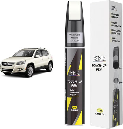 XNA White Gold Metallic(LR7L/7B) for Volkswagen Touch Up Paint, Car Scratch Remover for Nicks and Chips Repair, 2-In-1 Quick & Easy Fix Car Scratch Repair Kit with Exact Color-Matched