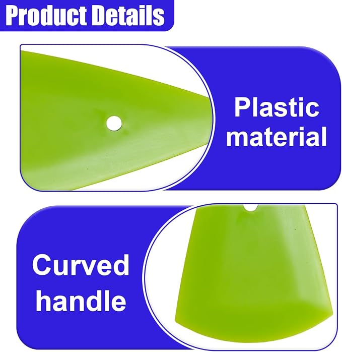 2PCS Triangle Squeegee Car Tint Squeegee, Go Corner Contour Vinyl Wrap Scraper, Fine-Edge Window Tint Tool for PPF Vinyl Wrap, Wallpaper, Decal Sticker Installation(Green)