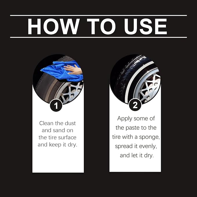 Premium Tire Coating & Trim Restorer, Tire Coating Paste, Long-Lasting Ceramic Coating & UV Protection, Sponge Nourish Renewal Restores Care Gloss Interior Auto Cleaning (4PCS)
