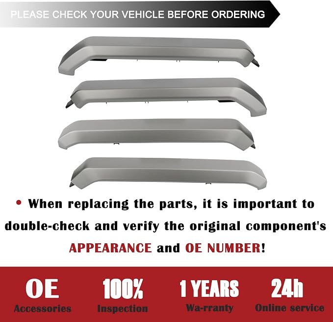 TQPONLY 1 Set Interior Inner Door Handle Cover Trim | Fits 2015-2020 Ford F150 SuperCrew Truck Accessories Replacement | Front and Rear Door Armrest Pull Handle (Light Gray)