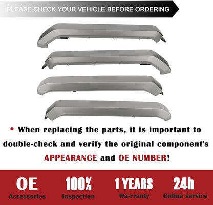 TQPONLY 1 Set Interior Inner Door Handle Cover Trim | Fits 2015-2020 Ford F150 SuperCrew Truck Accessories Replacement | Front and Rear Door Armrest Pull Handle (Light Gray)